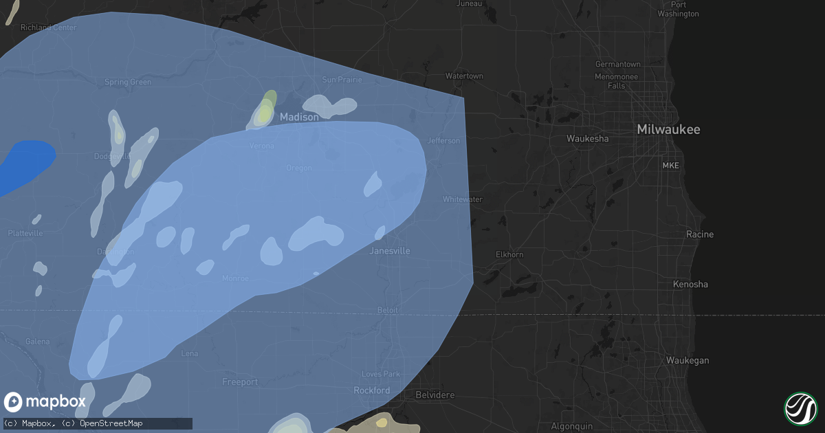 Hail map in Milton, WI on June 10, 2026