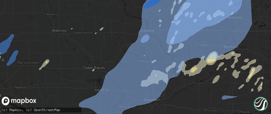 Hail map in Monmouth, IA on June 10, 2026