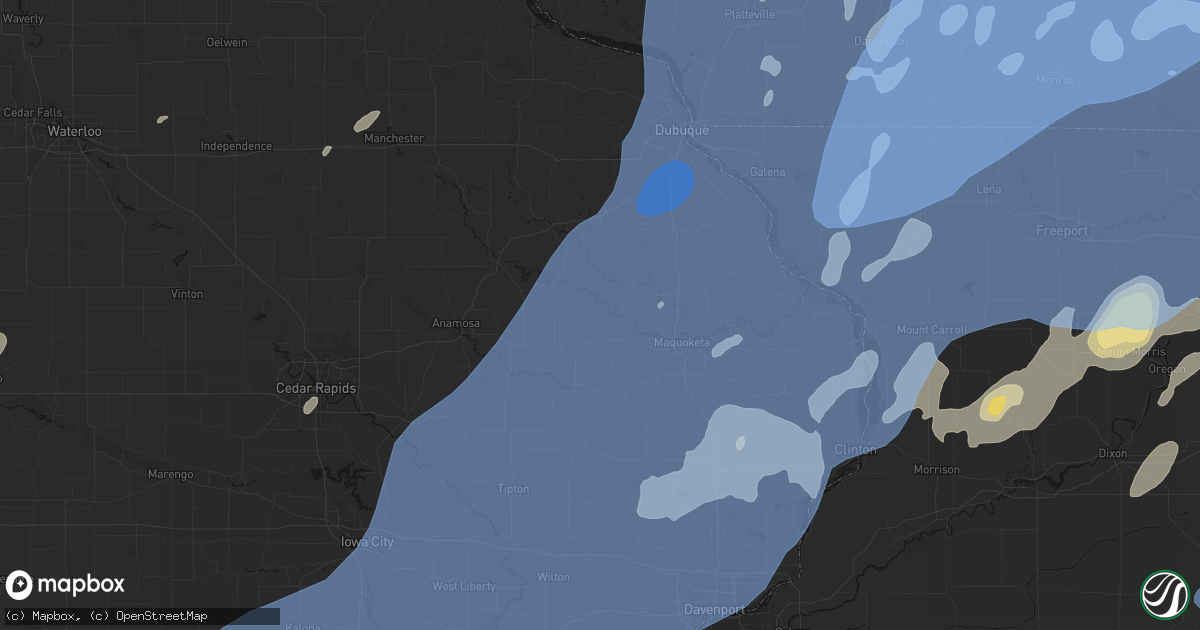 Hail map in Monmouth, IA on June 10, 2026