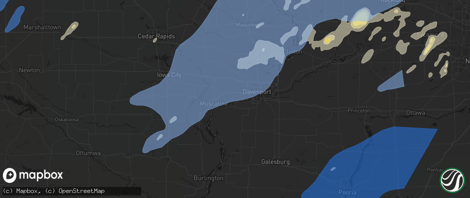 Hail map in Montpelier, IA on June 10, 2026