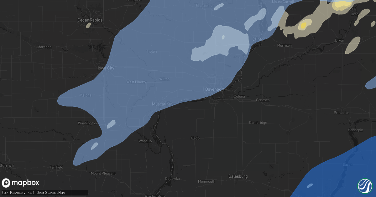 Hail map in Montpelier, IA on June 10, 2026
