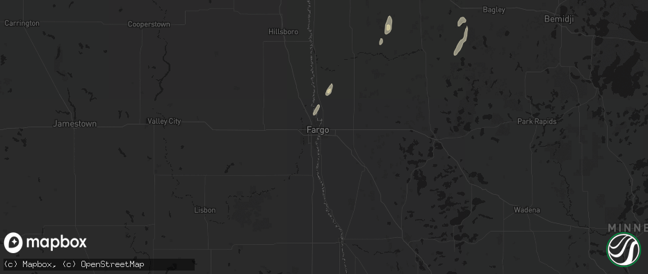 Hail map in Moorhead, MN on June 10, 2026