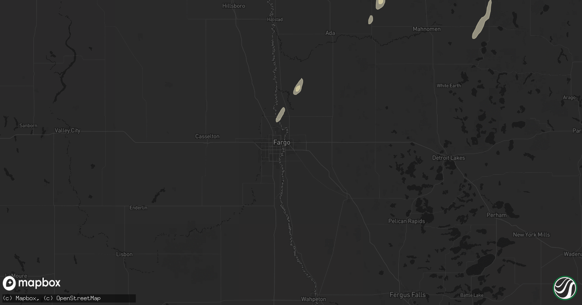 Hail map in Moorhead, MN on June 10, 2026
