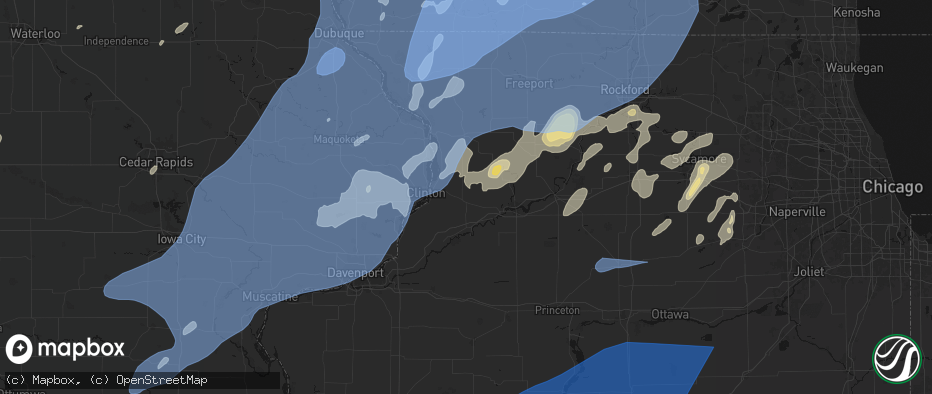 Hail map in Morrison, IL on June 10, 2026