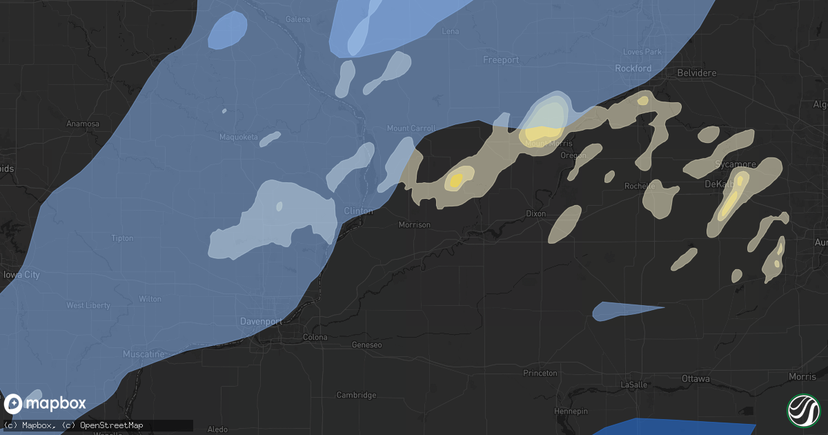 Hail map in Morrison, IL on June 10, 2026