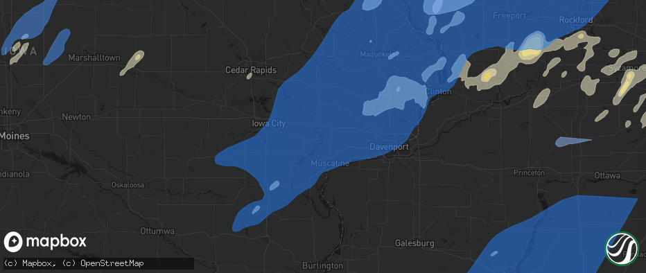 Hail map in Moscow, IA on June 10, 2026