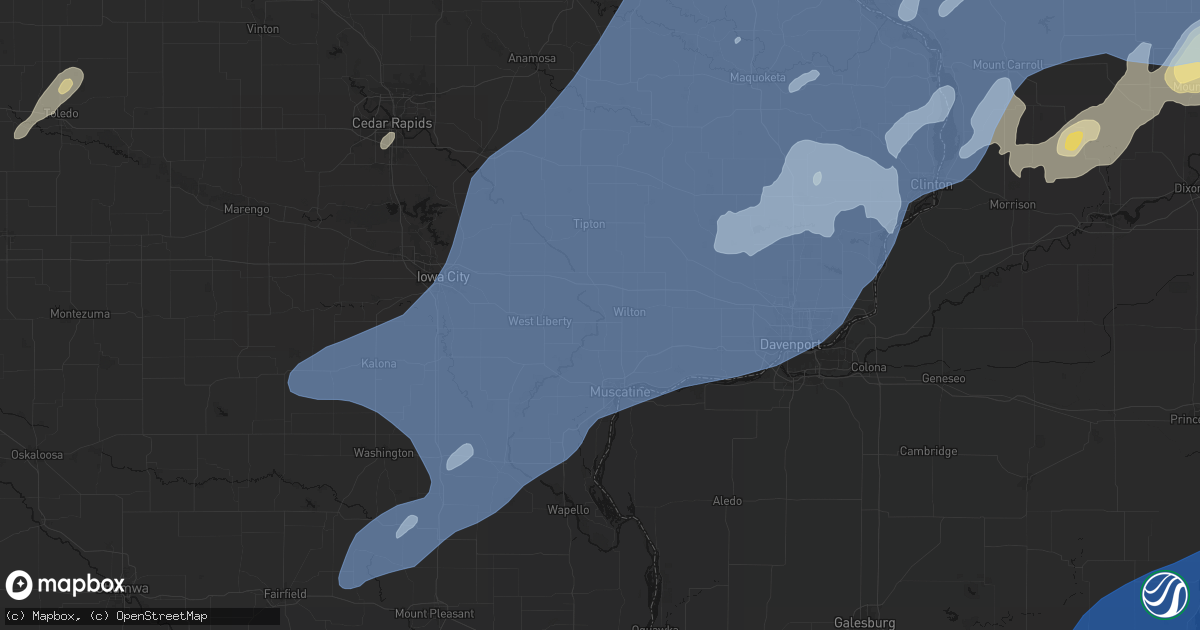 Hail map in Moscow, IA on June 10, 2026