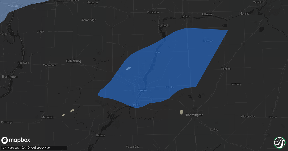 Hail map in Mossville, IL on June 10, 2026