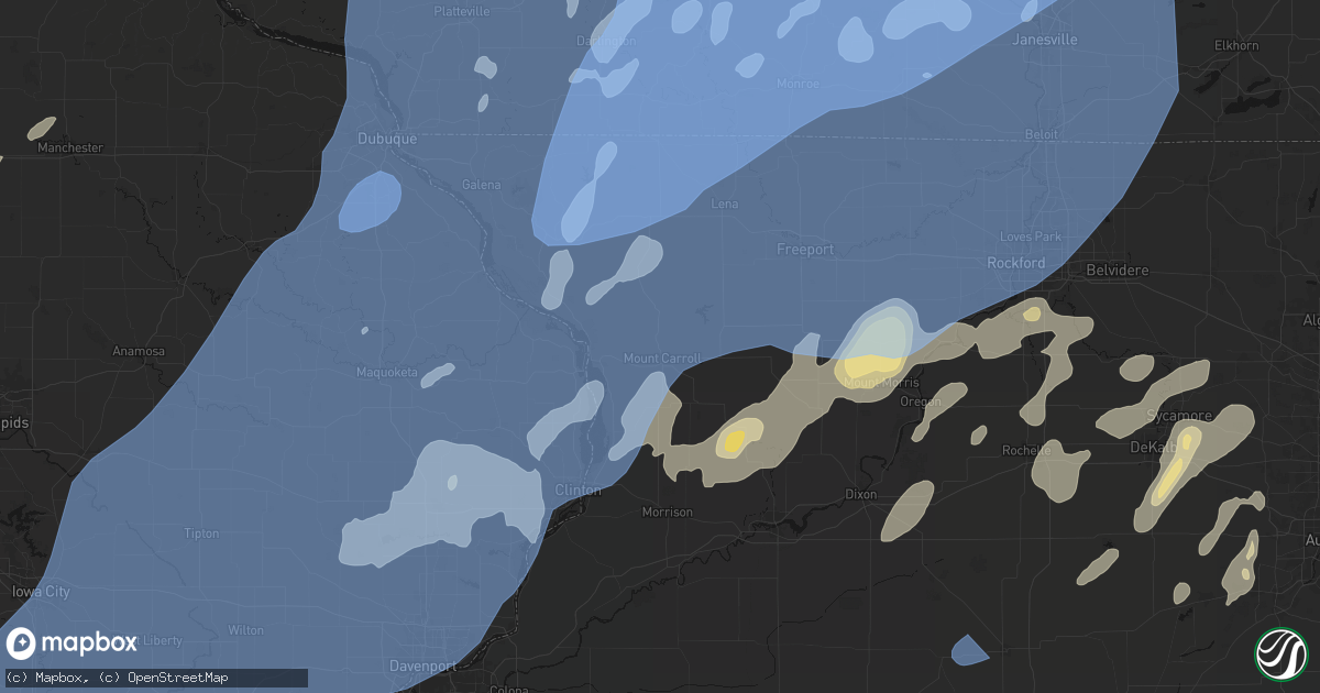 Hail map in Mount Carroll, IL on June 10, 2026