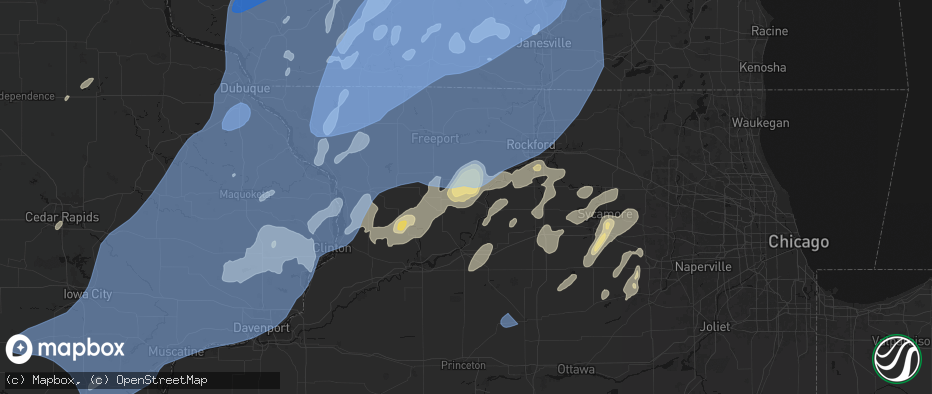 Hail map in Mount Morris, IL on June 10, 2026