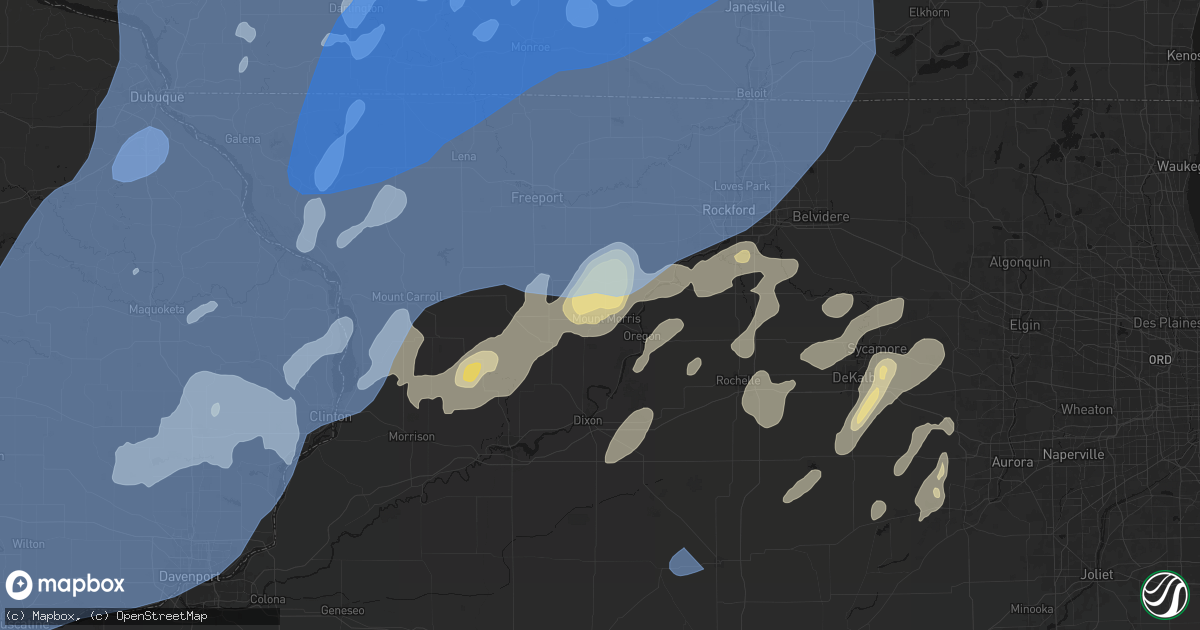 Hail map in Mount Morris, IL on June 10, 2026