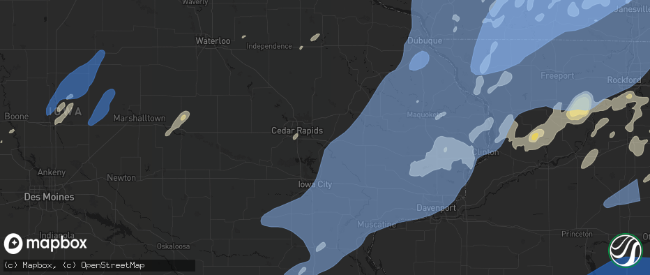 Hail map in Mount Vernon, IA on June 10, 2026