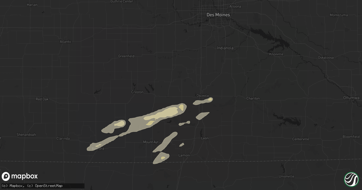 Hail map in Murray, IA on June 10, 2026