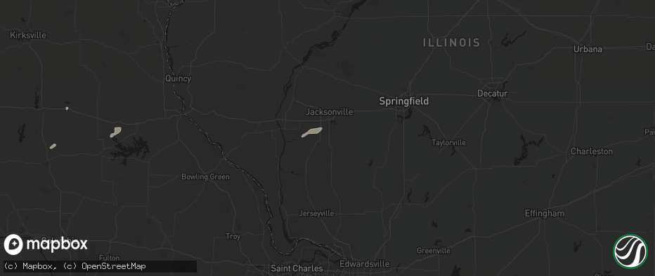 Hail map in Murrayville, IL on June 10, 2026
