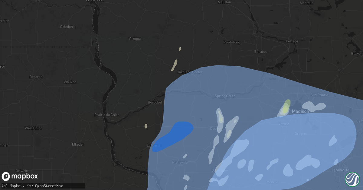 Hail map in Muscoda, WI on June 10, 2026