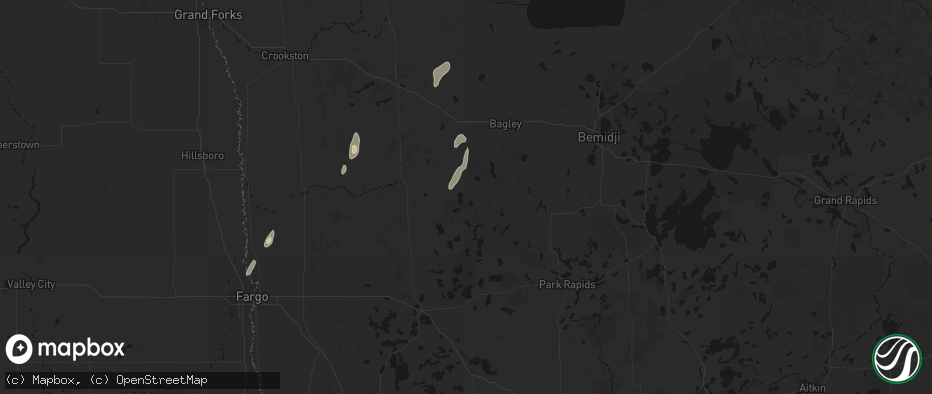 Hail map in Naytahwaush, MN on June 10, 2026