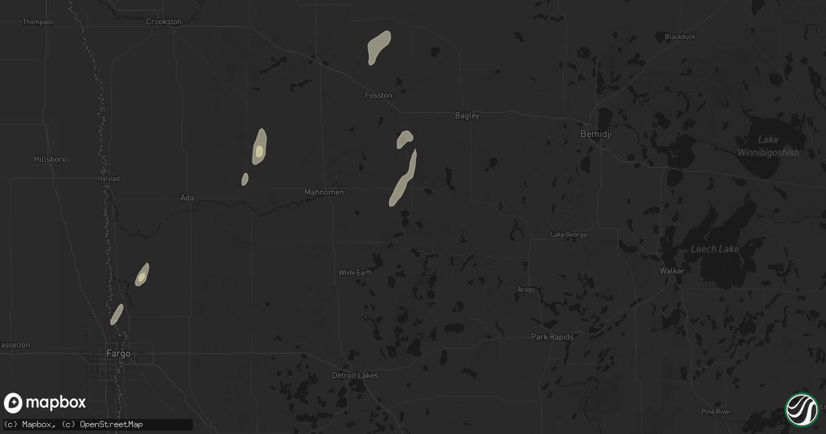 Hail map in Naytahwaush, MN on June 10, 2026