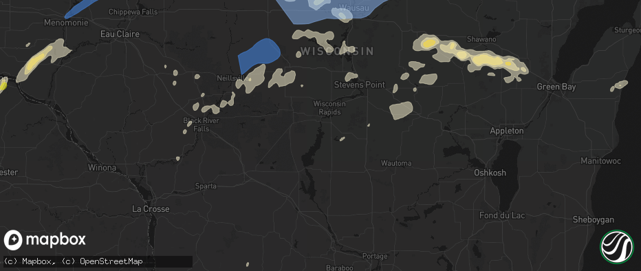 Hail map in Nekoosa, WI on June 10, 2026