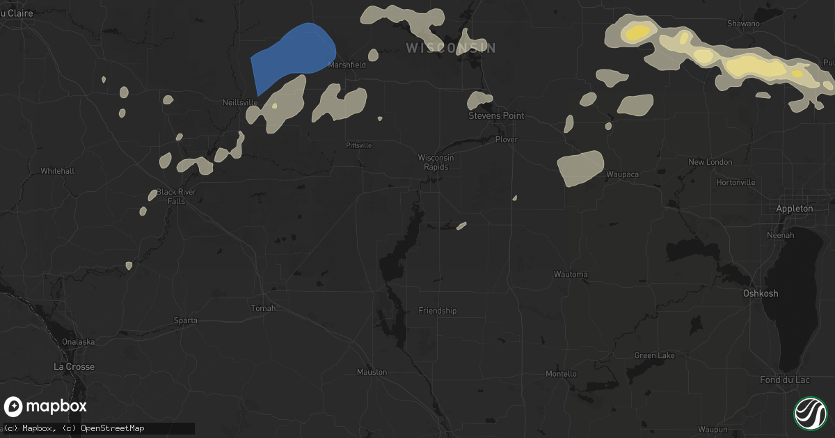 Hail map in Nekoosa, WI on June 10, 2026