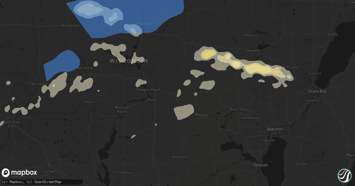 Hail map in Nelsonville, WI on June 10, 2026