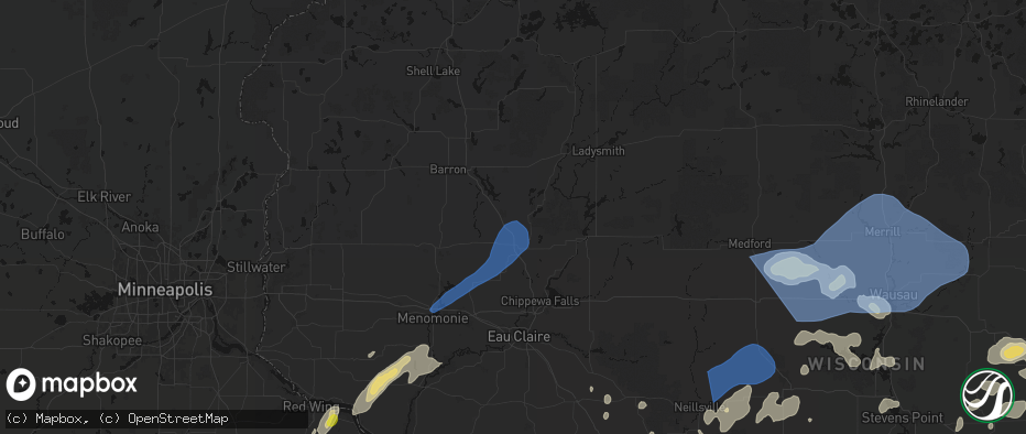 Hail map in New Auburn, WI on June 10, 2026