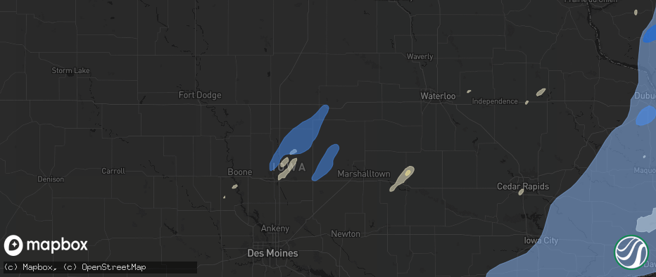 Hail map in New Providence, IA on June 10, 2026