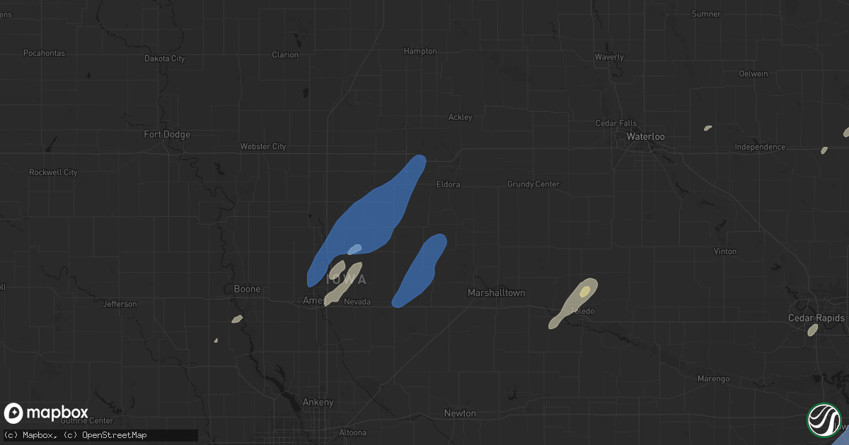 Hail map in New Providence, IA on June 10, 2026