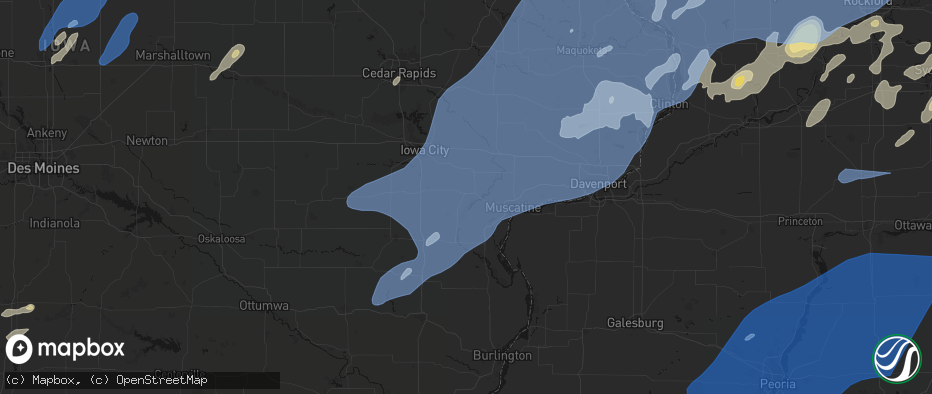 Hail map in Nichols, IA on June 10, 2026