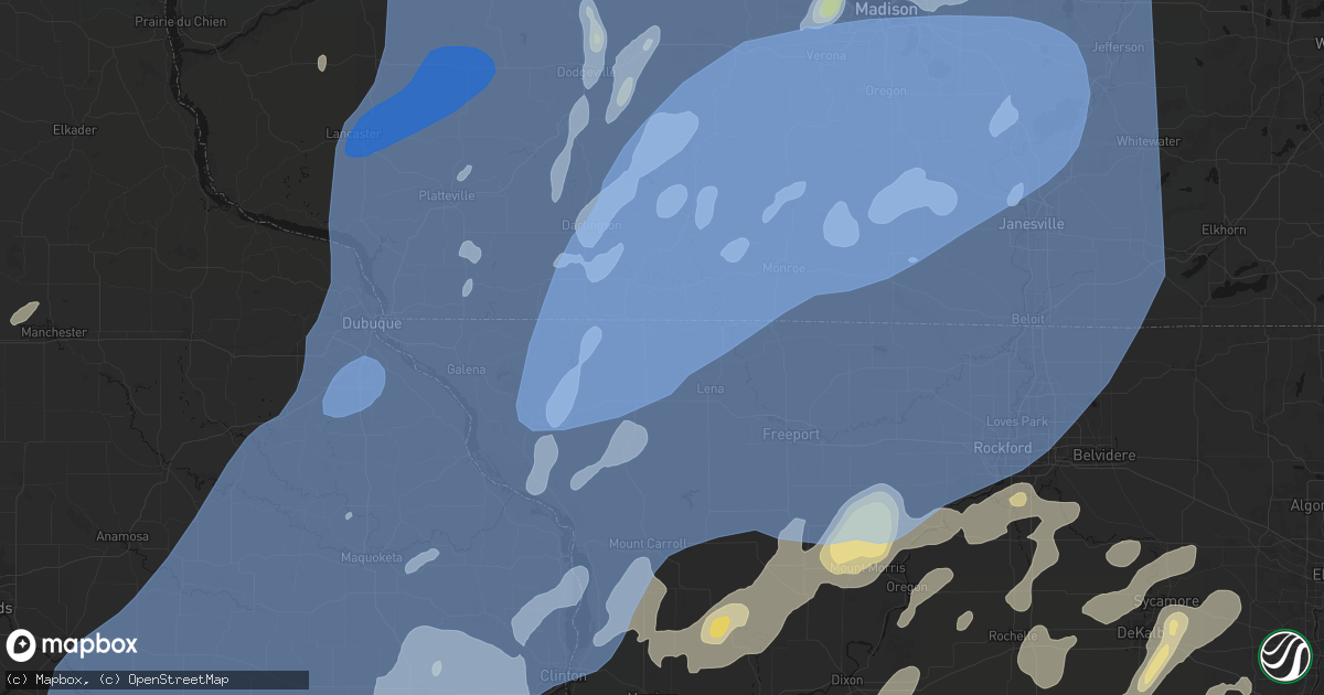Hail map in Nora, IL on June 10, 2026