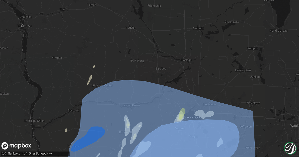 Hail map in North Freedom, WI on June 10, 2026