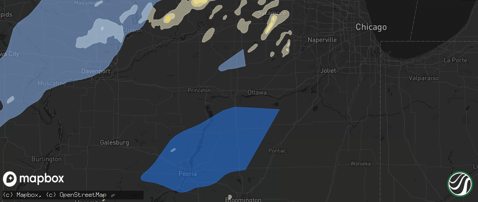 Hail map in Oglesby, IL on June 10, 2026