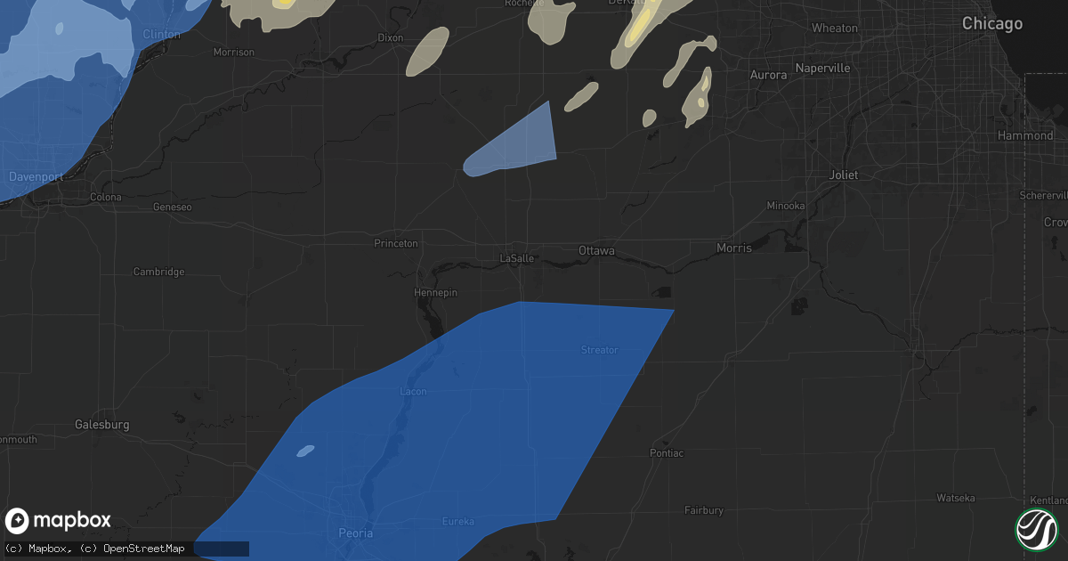 Hail map in Oglesby, IL on June 10, 2026
