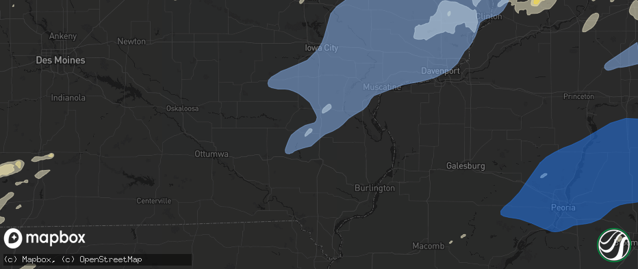 Hail map in Olds, IA on June 10, 2026