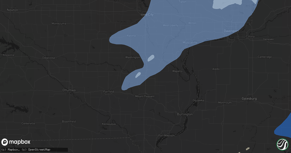 Hail map in Olds, IA on June 10, 2026