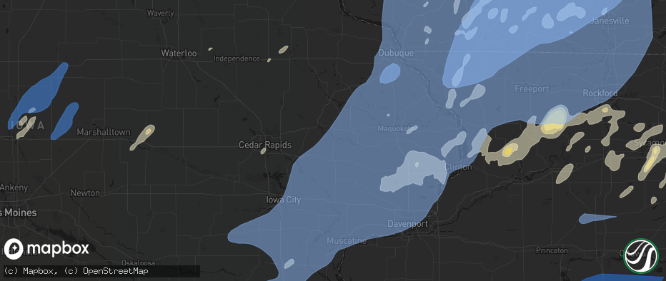 Hail map in Olin, IA on June 10, 2026