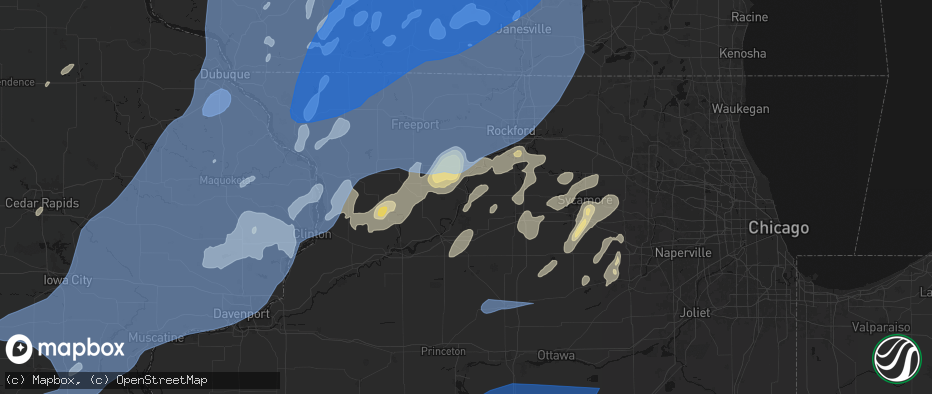 Hail map in Oregon, IL on June 10, 2026