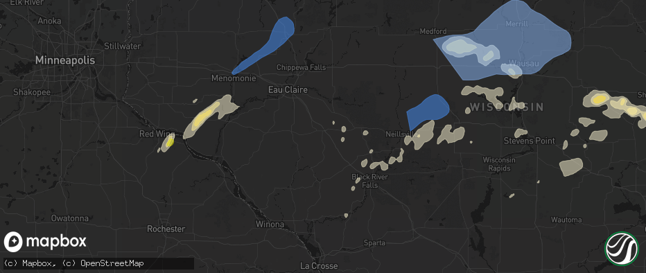 Hail map in Osseo, WI on June 10, 2026