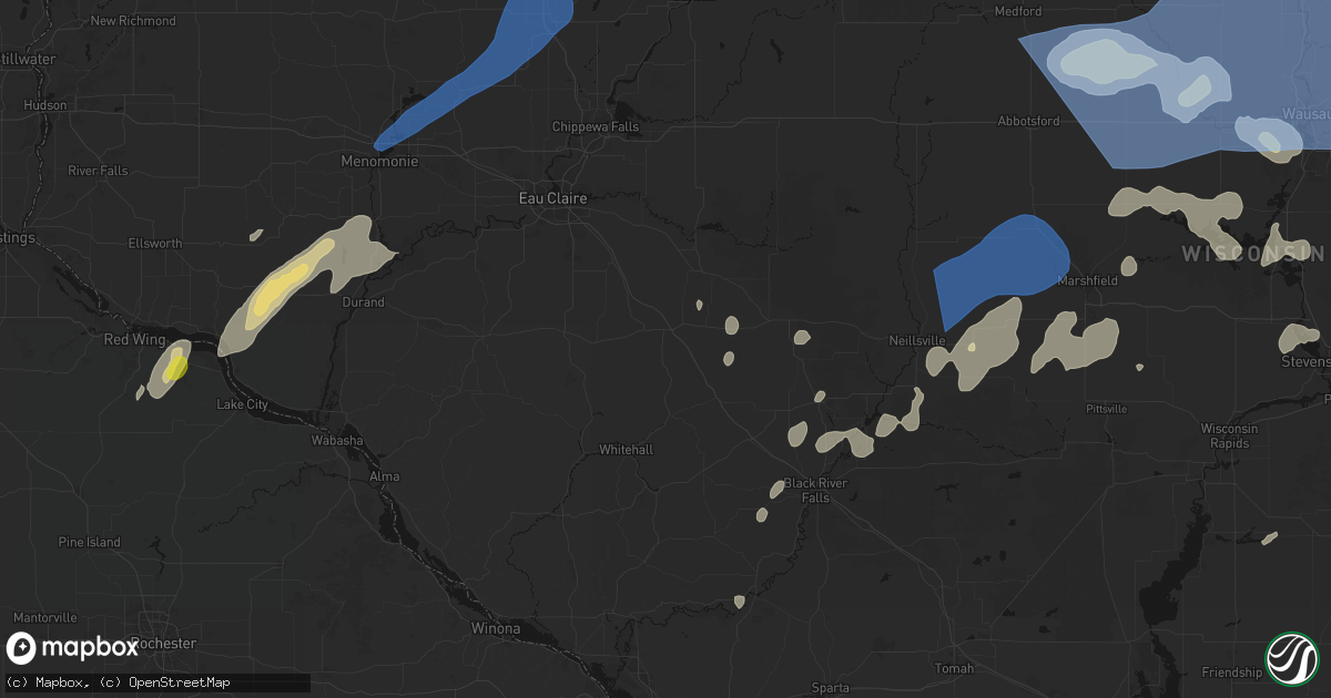 Hail map in Osseo, WI on June 10, 2026