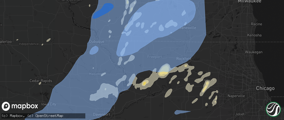 Hail map in Pearl City, IL on June 10, 2026