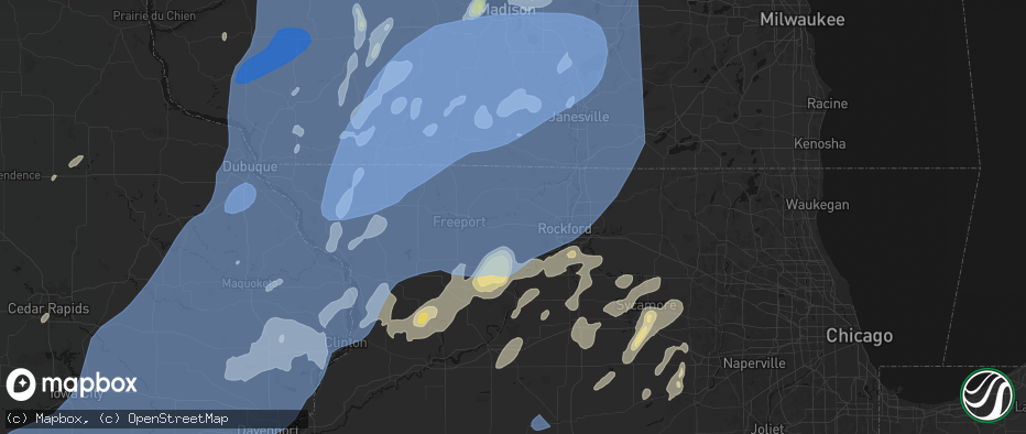 Hail map in Pecatonica, IL on June 10, 2026