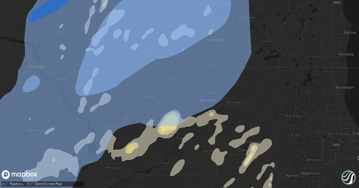 Hail map in Pecatonica, IL on June 10, 2026