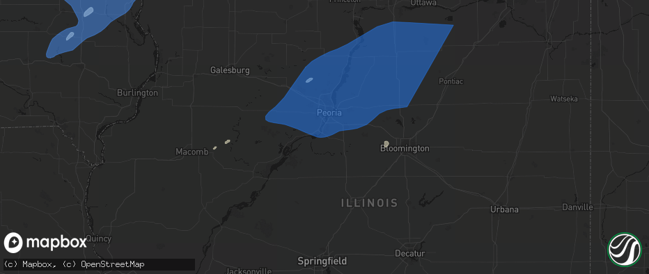 Hail map in Pekin, IL on June 10, 2026