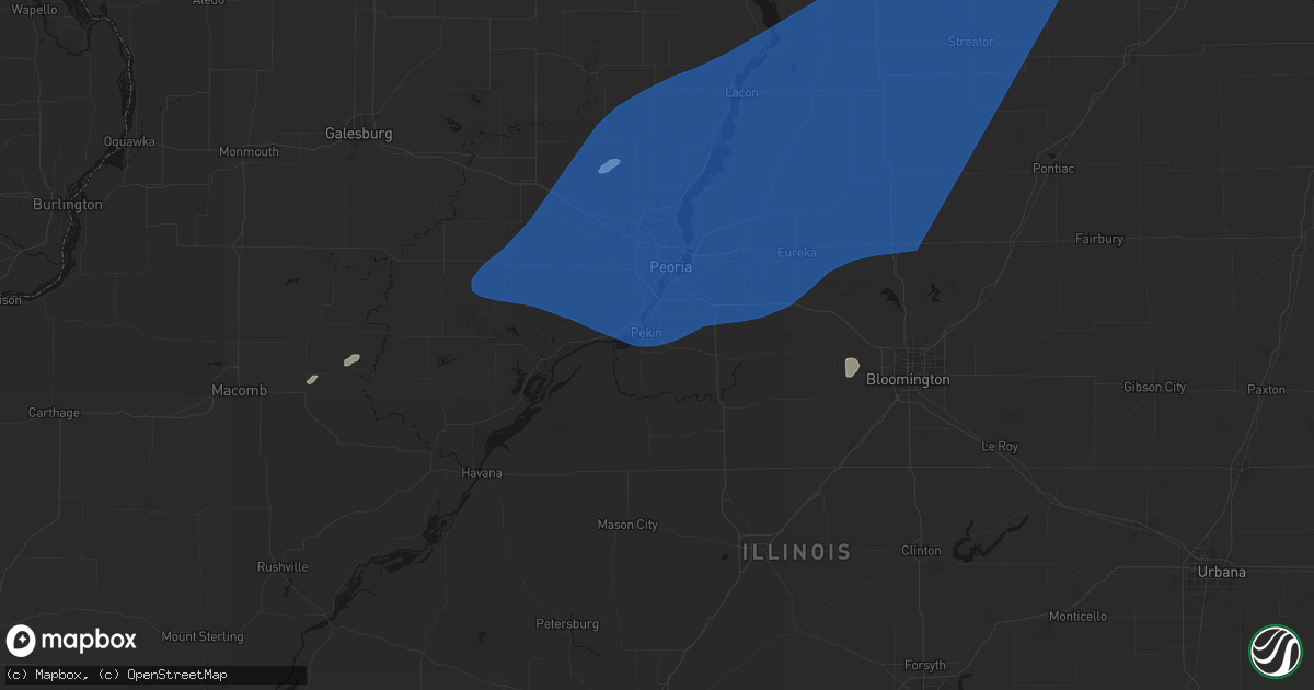 Hail map in Pekin, IL on June 10, 2026
