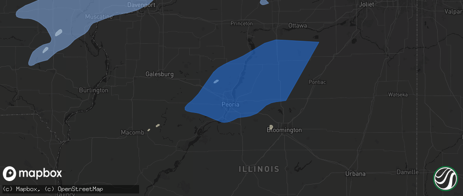 Hail map in Peoria Heights, IL on June 10, 2026