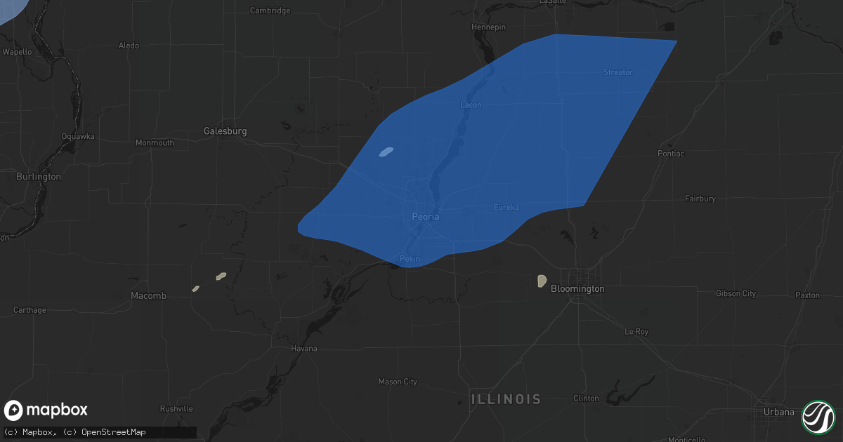 Hail map in Peoria, IL on June 10, 2026
