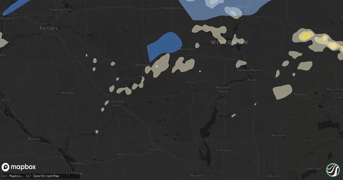 Hail map in Pittsville, WI on June 10, 2026