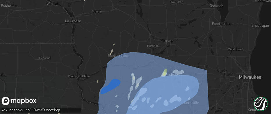 Hail map in Plain, WI on June 10, 2026