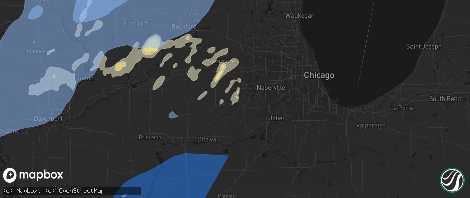 Hail map in Plano, IL on June 10, 2026