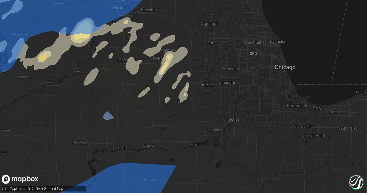 Hail map in Plano, IL on June 10, 2026