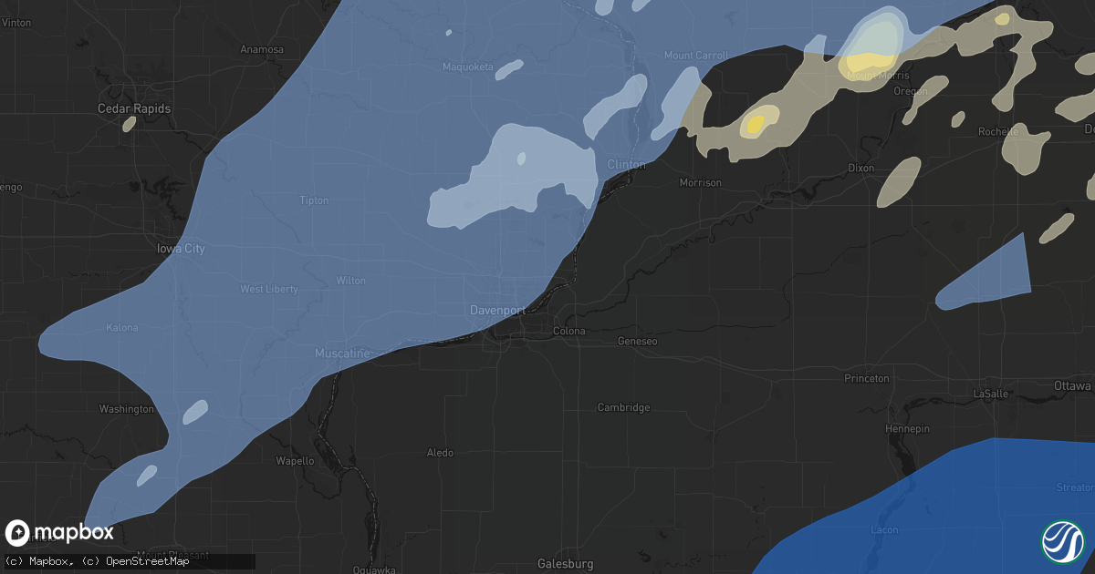 Hail map in Pleasant Valley, IA on June 10, 2026